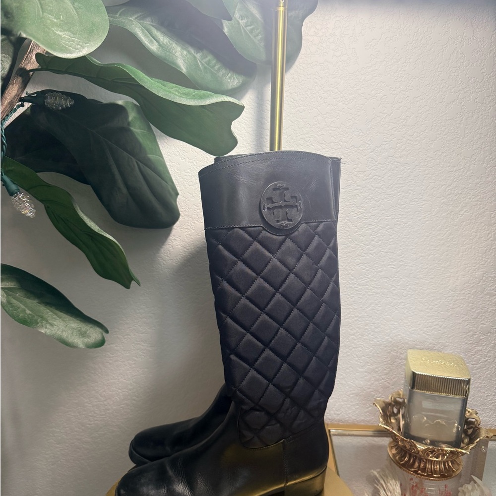 Tory Burch Rowan Quilted Leather Riding Boots $495